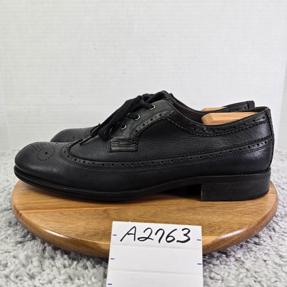 John Varvatos Star USA Mens 11.5 Black Long Wingtip Brogue Oxford Dress Shoe
